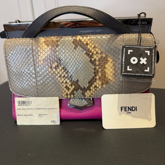 Fendi Python Demi Jour -- Multicolor Python & Fuschia Leather Bag - Picture 2 of 16
